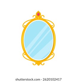 Vector de diseño de símbolo de arte de ilustración de espejo redondo de estilo antiguo