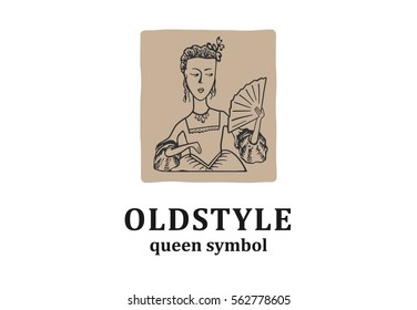 Old style sign with young queen.