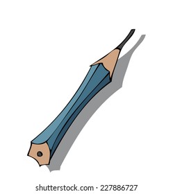 Old Style Standard Blue Graphite Pencil Vector isolated on a White Background. 