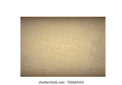Old style vintage background with periodic table of  the elements