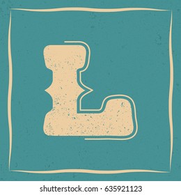 Old style vintage letter design. calligraphic sample. Letter L