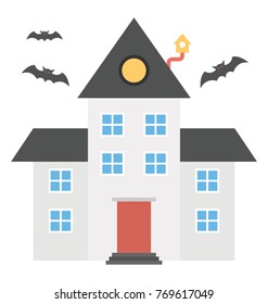 
An old styled haunted house 
