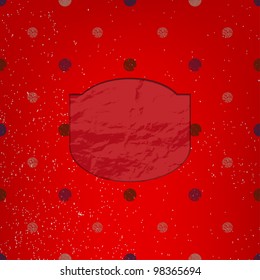 Old styled red paper card on vintage background