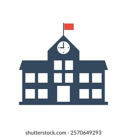 old styled school building icon, downtown city hall pictogram, government or financial house symbol