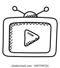 
An old styled television with play symbol
