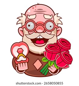 Retrato del hombre con estilo viejo en los vidrios redondos con la barba y las puntas superiores retorcidas del bigote - Vector del arte de una línea