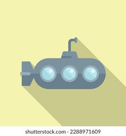 Old submarine icon flat vector. Sea ship. Marine vehicle