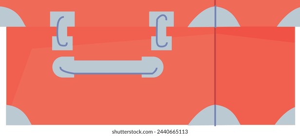 Old suitcase icon. Retro box with travel stuff isolated on white background
