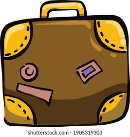 Alter Koffer, Illustration, Vektorgrafik auf weißem Hintergrund.