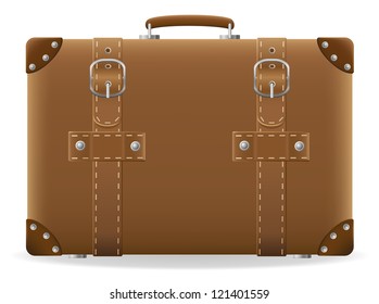 old suitcase for travel vector illustration isolated on white background