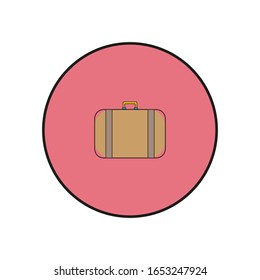 old suitcase, vector icon on white background