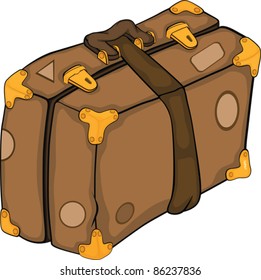 Old suitcase.Cartoon