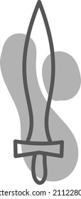 Vieja espada, ilustración, vector sobre fondo blanco.