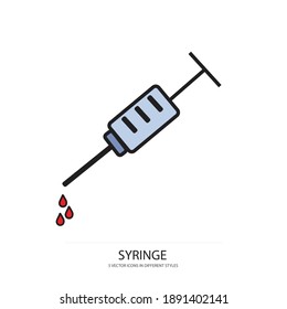 old syringe vector type icon