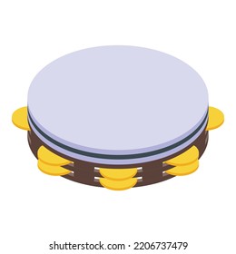 Old tambourine icon. Isometric of Old tambourine vector icon for web design isolated on white background