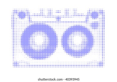 old tape cassette , halftone vector