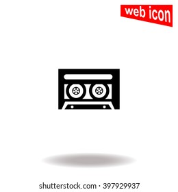 Old tape cassette. Universal icon to use in web and mobile UI