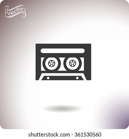 Old tape cassette vector icon.