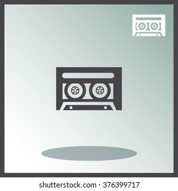 Old tape cassette vector icon.