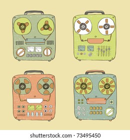 old tape recorder set