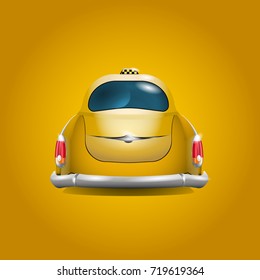 Old taxi rear view.
