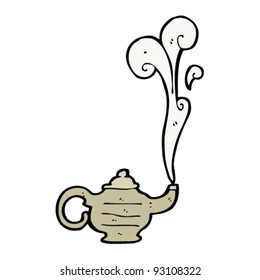 caricatura de olla de té viejo
