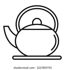 Old tea pot icon outline vector. Drink cup. Hot water