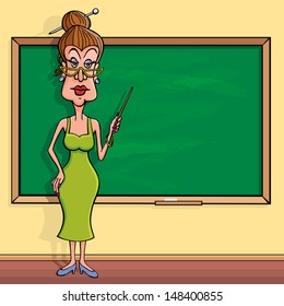 old teacher in the classroom