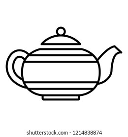 Old teapot icon. Outline old teapot vector icon for web design isolated on white background