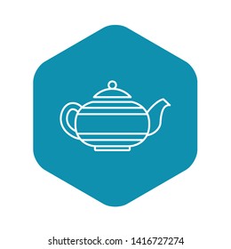 Old teapot icon. Outline old teapot vector icon for web design isolated on white background