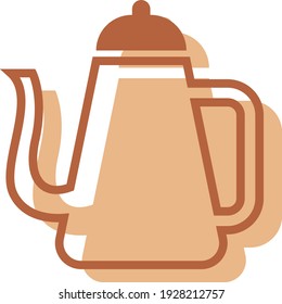 Tetera antigua, ilustración, vector sobre fondo blanco.