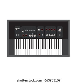 old technique vector illustration, synthesizer flat design
	
