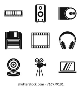 Old technology icons set. Simple set of 9 old technology vector icons for web isolated on white background