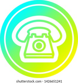 old telephone circular icon with cool gradient finish