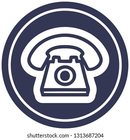 Old Telephone Circular Icon Symbol Stock Vector (royalty Free 