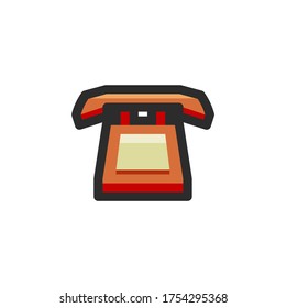 Old Telephone Icon Flat Illustration Logo Vector
