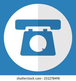 Old telephone  icon. Flat style. Vector illustration.