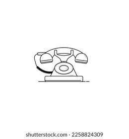 Old telephone icon isolated vector grahics