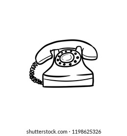 old telephone icon vector 