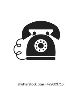 Old telephone icon vector