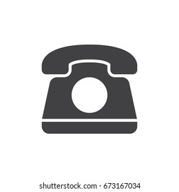 Old telephone icon vector, filled flat sign, solid pictogram isolated on white. Phone symbol, logo illustration. Pixel perfect graphics