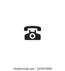 Old Telephone Icon Vector Flat Design 