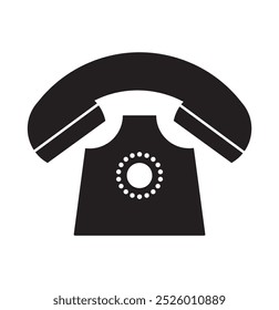 Old telephone icon vector . telephone with stand . call icon , telecommunication icon .