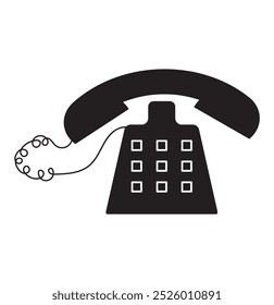 Old telephone icon vector . telephone with stand . call icon , telecommunication icon .