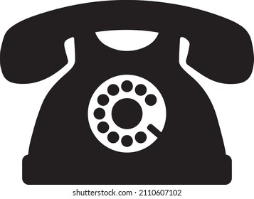 Old telephone icon vector. Telephone symbol