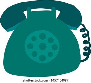 Altes Telefon, Illustration, Vektorgrafik auf weißem Hintergrund.