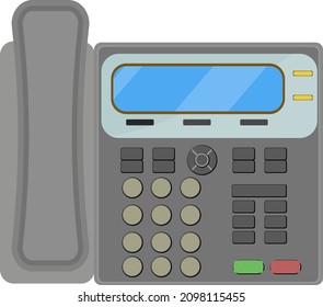 Teléfono antiguo, ilustración, vector sobre fondo blanco.