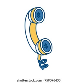 Old telephone isolated icon vector illustration graphic design