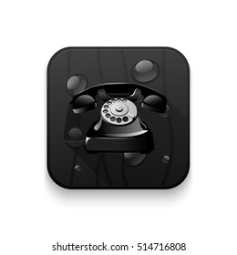 old telephone With long shadow over app button