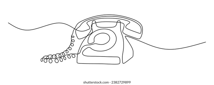 Old Telephone Oneline Continuous Single Line Art Editable Line